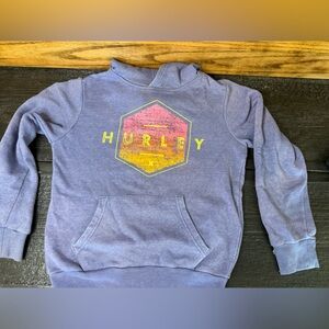 Hurley Blue Hoodie with Yellow and Pink Graphic